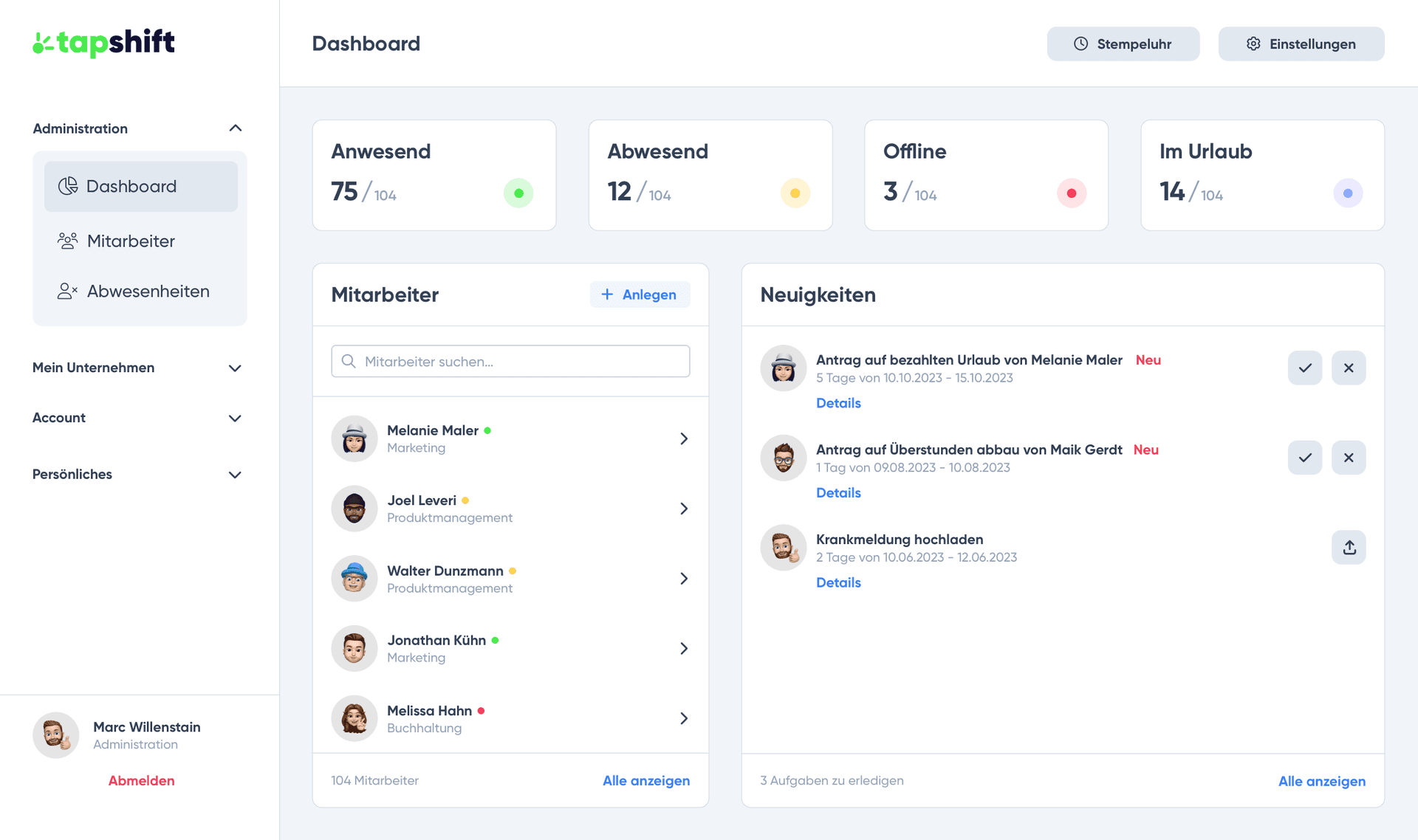 Administration Dashboard